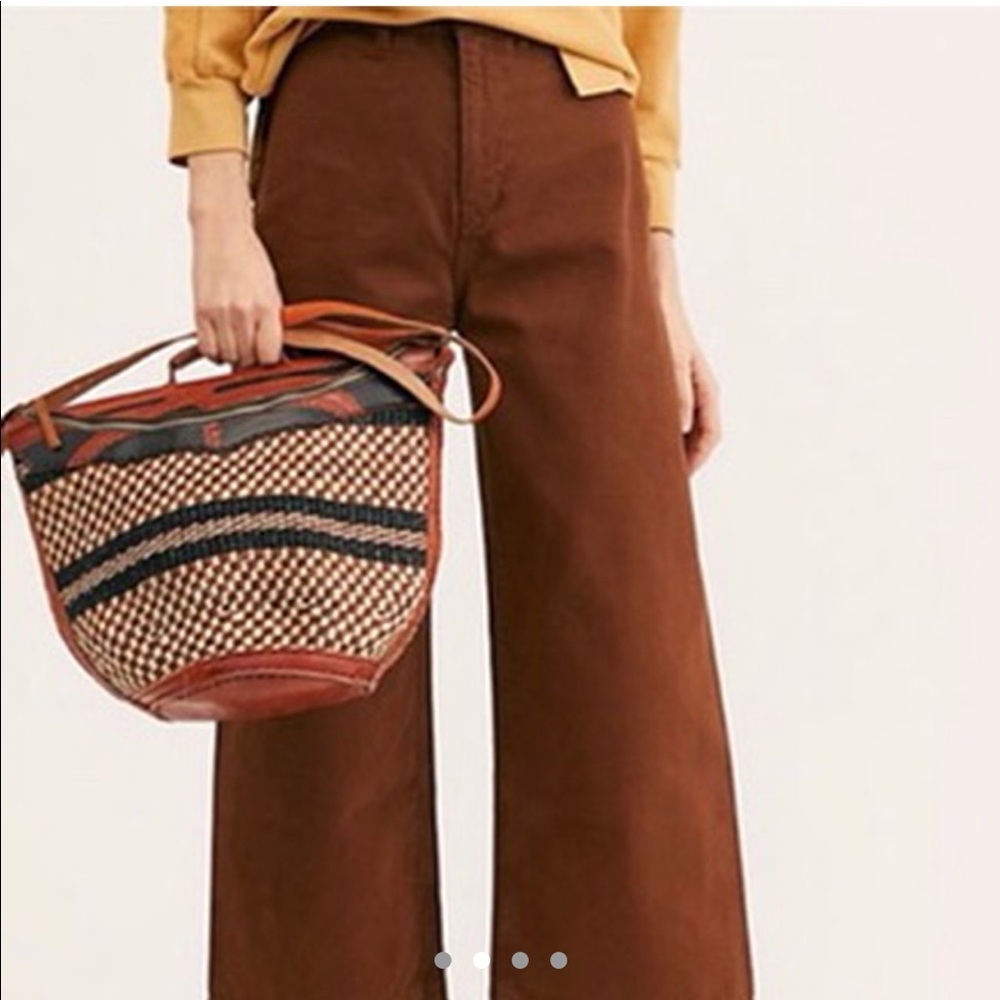 Free People Highwaisted Wide Leg crop  Pant